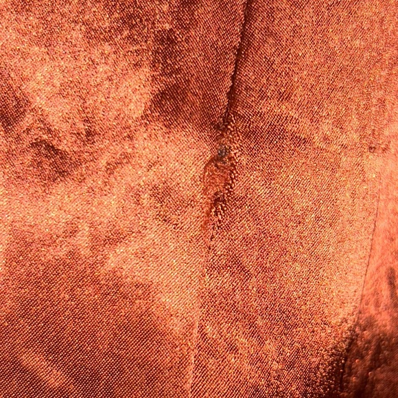 Vince Sleeveless Satin Cinnamon Red Knee Length Crewneck Shift Dress NEW FLAWED - Picture 10 of 11